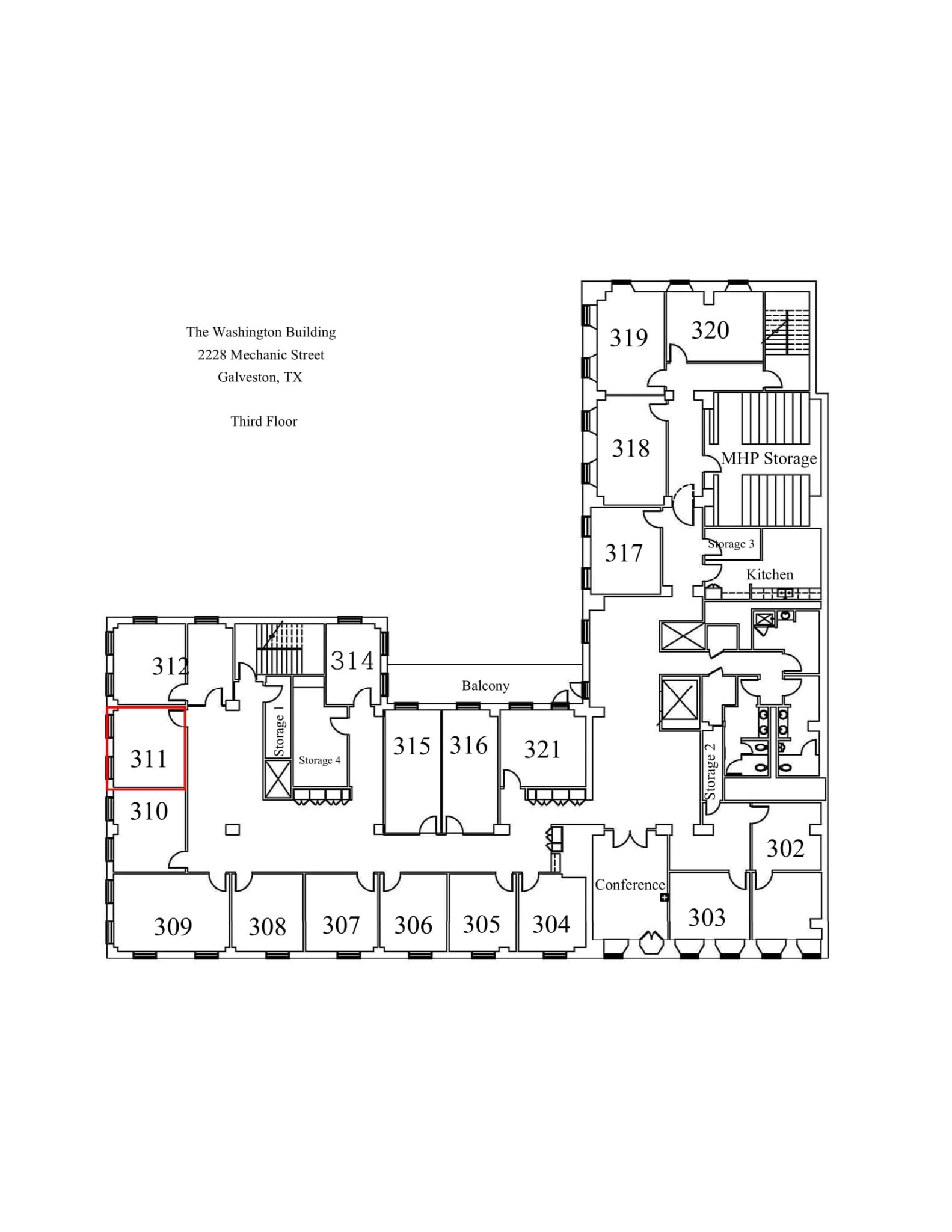 Washington Building Office Space For Lease in Galveston,TX Mitchell